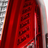 Coolstuffguru Compatible with Cadillac CTS Chrome Red LED Bar Tail Lights Brake Lamps Left+Right