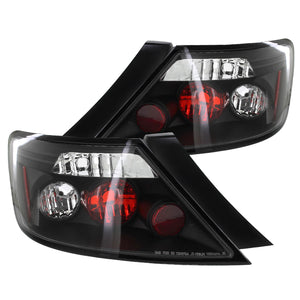 Coolstuffguru Compatible with Honda Civic 2Dr 2D Tail Lights JDM Black Pair