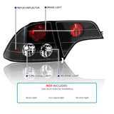 Coolstuffguru Compatible with Honda Civic 4Dr Sedan Dx Ex Lx Altezza Black Tail Trunk Lights 4pc