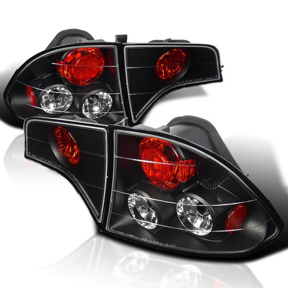 Coolstuffguru Compatible with Honda Civic 4Dr Sedan Dx Ex Lx Altezza Black Tail Trunk Lights 4pc