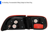 Coolstuffguru Compatible with Honda Civic 2Dr 4Dr 4Pc Trunk Smoked Tail Lights Stop Brake Lamps