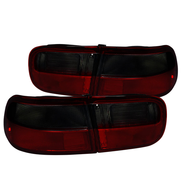 Coolstuffguru Compatible with Honda Civic 2Dr 4Dr 4Pc Trunk Smoked Tail Lights Stop Brake Lamps