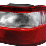 Coolstuffguru Compatible with Honda Civic Coupe Sedan 4Pc Red & Clear Tail Lights Stop Brake Lamps