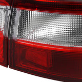 Coolstuffguru Compatible with Honda Civic Coupe Sedan 4Pc Red & Clear Tail Lights Stop Brake Lamps