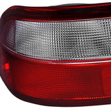 Coolstuffguru Compatible with Honda Civic Coupe Sedan 4Pc Red & Clear Tail Lights Stop Brake Lamps