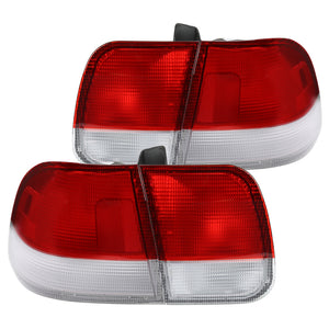 Coolstuffguru Red Clear Lens Tail Lights Compatible with Honda Civic 1996-1998 L+R Pair Taillight Assembly