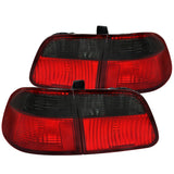 Coolstuffguru Red Smoke Lens Tail Lights Compatible with Honda Civic 4 Door Sedan 1999-2000 L+R Pair Taillight Assembly