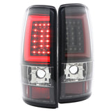 Coolstuffguru Red LED Tube Black Tail Brake Lights Compatible with Chevy Suburban Tahoe GMC Yukon XL Denali 2000-2006 L+R Pair Taillight Assembly