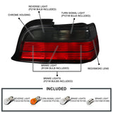 Coolstuffguru Compatible with Bmw E36 3 Series 2 Door 318I 325I 328I M3 Red Smoked Tail Lights Lamps Pair