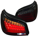 Coolstuffguru Compatible with BMW E60 5-Series 525i 530i 4Dr Chrome / Red Smoke LED Rear Tail Brake Lights