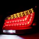 Coolstuffguru Compatible with BMW E60 5-Series 525i 530i 4Dr Chome Red Lens LED Rear Tail Brake Lights