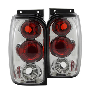 Coolstuffguru Chrome Housing Clear Lens Tail Lights Compatible with Ford Explorer 1998-2001 L+R Pair Taillight Assembly