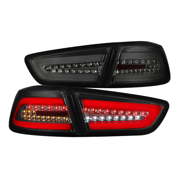 Coolstuffguru Compatible with Mitsubishi Lancer/Lancer EVO X Full LED Rear Smoke Lens Tail Lights Brake Lamps