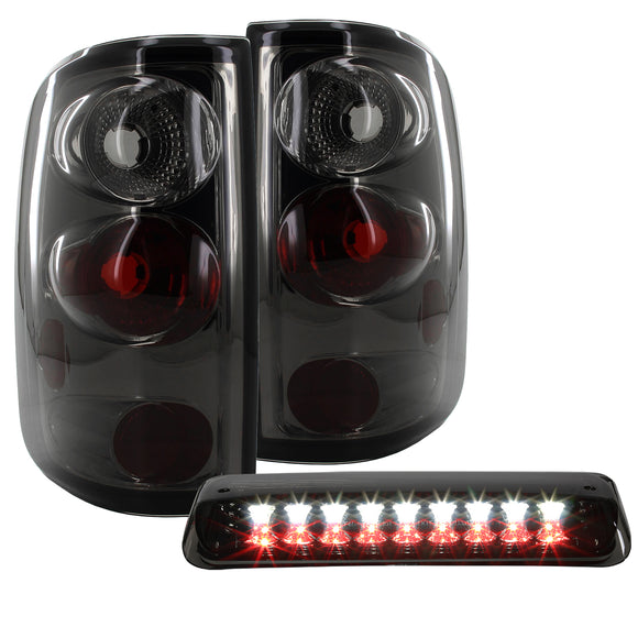 Coolstuffguru Compatible with SMOKE 2004-2008 FORD F150 STYLESIDE ALTEZZA TAIL LAMPS+LED 3RD THIRD BRAKE L