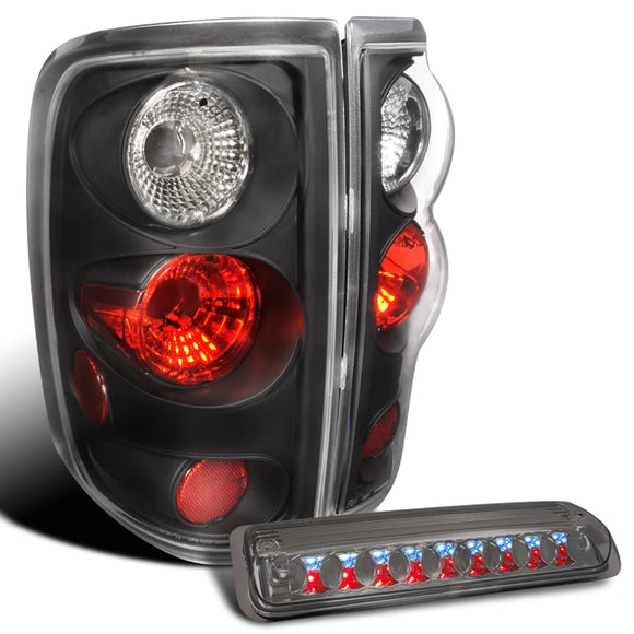 Coolstuffguru Compatible with 04-08 FORD F150 STYLESIDE BLACK ALTEZZA TAIL STOP LAMP+LED 3RD THIRD BRAKE L