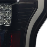 Coolstuffguru Compatible with Ford F150 F-150 Pickup Glossy Black Smoke Lens Rear Brake Full LED Tail Lights