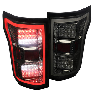 Coolstuffguru Compatible with Ford F150 F-150 Rear Brake Lamps Full LED Smoked Tail Lights w/LED Daytime Tube