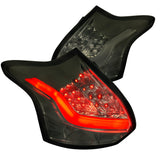 Coolstuffguru Compatible with Ford Focus Hatchback Full LED Chrome Smoke Tail Lights Brake Lamp