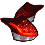 Coolstuffguru Compatible with Ford Focus Hatchback Full LED Red Clear Tail Lights Brake Lamp