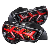 Coolstuffguru Jet Black LED Tail Brake Lights+Sequential LED Signal Compatible with Scion FRS Subaru BRZ Toyota 86 2013-2016 L+R Pair Taillight Assembly