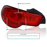 Coolstuffguru Compatible with Scion FR-S Subaru BRZ Full LED Sequential Turn Signal Red Tail Brake Lights