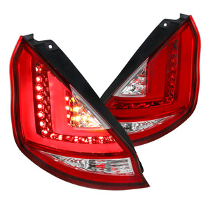 Coolstuffguru Compatible with Ford Fiesta Hatchback Red Clear LED Rear Tail Brake Stop Lights Pair