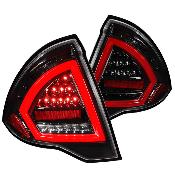 Coolstuffguru Compatible with Ford 2010-2012 Fusion Slick Black Clear Full LED Tail Lights Lamps DRL Tube