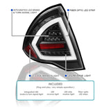 Coolstuffguru Compatible with Ford 2010-2012 Fusion Black Clear Full LED Tail Lights Lamps DRL Tube Bar