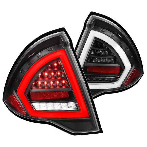 Coolstuffguru Compatible with Ford 2010-2012 Fusion Black Clear Full LED Tail Lights Lamps DRL Tube Bar