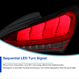 Coolstuffguru Compatible with/Replacement for 2010-2016 Hyundai Genesis Coupe 2Dr Red LED Sequential Rear Brake Tail Lights Pair