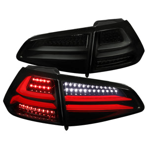 Coolstuffguru Compatible with Volkswagen Golf MK7 Replacement Glossy Black Full LED Rear Tail Lights Brake Lamps