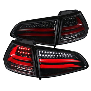 Coolstuffguru Compatible with Vollkswagen Golf GTI MK7 Jet Black LED Rear Tail Lights Clear Brake Lamps