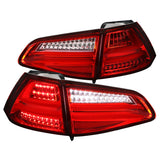 Coolstuffguru Compatible with Volkswagen Golf MK7 Replacement Red/Clear Full LED Rear Tail Lights Brake Lamps Pair