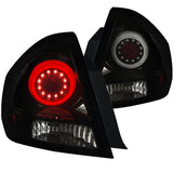 Coolstuffguru Compatible with Chevy Impala Replacement Glossy Black LED DRL Rear Tail Lights Brake Lamps Pair