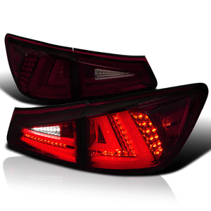 Coolstuffguru Compatible with Lexus IS250/350 Red Smoke Lens Rear LED Tail Brake Lights Pair