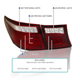 Coolstuffguru Compatible with Lexus LS460 Red Clear Full LED Tail Lights+Trunk Lamps Pair 4PC