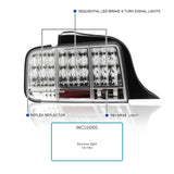 Coolstuffguru Compatible with Ford Mustang Sequential Chrome Clear Led Tail Lights