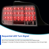 Coolstuffguru Compatible with Ford Mustang Sequential Chrome Clear Led Tail Lights