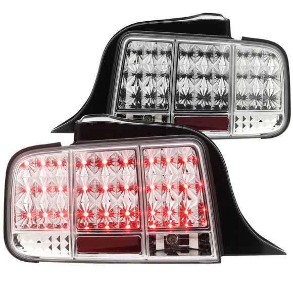 Coolstuffguru Compatible with Ford Mustang Sequential Chrome Clear Led Tail Lights