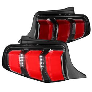 Coolstuffguru Black Housing Clear Lens Red Sequential LED Bar Tail Lights Compatible with Ford Mustang 2010-2012 L+R Pair Taillight Assembly