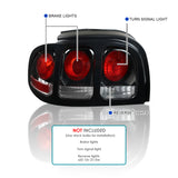 Coolstuffguru Compatible with Ford Mustang Black Replacement Rear Brake Lamps Tail Parking Lights Left+Right