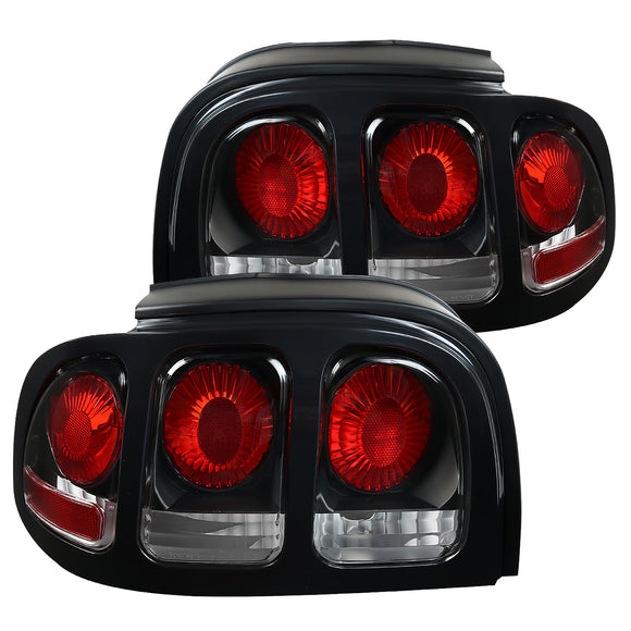 Coolstuffguru Compatible with Ford Mustang Black Replacement Rear Brake Lamps Tail Parking Lights Left+Right