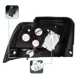 Coolstuffguru Compatible with Ford Mustang Cobra Black Headlights+Sequential Signal LED Rear Tail Brake Li