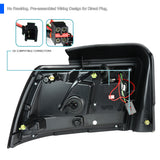 Coolstuffguru Compatible with Ford Mustang Black Projector Headlights+Red/Smoke Sequential LED Tube Tail L