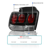 Coolstuffguru Compatible with Ford Mustang Replacement Black Projector Headlights+Rear Brake Lamps Tail Li