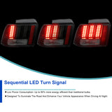 Coolstuffguru Compatible with Ford Mustang Cobra Black Headlights+Sequential Signal LED Rear Tail Brake Li