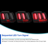 Coolstuffguru Compatible with Ford Mustang Halo Black Projector Headlights+Sequential LED Tail Lights Pair