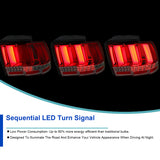 Coolstuffguru Compatible with Mustang Cobra Black Headlights+Red/Clear Sequential Signal LED Tube Tail Lig