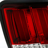 Coolstuffguru Compatible with Mustang Cobra Black Headlights+Red/Clear Sequential Signal LED Tube Tail Lig