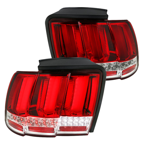 Coolstuffguru Compatible with Ford Mustang Chrome Red Sequential LED Tail Lights